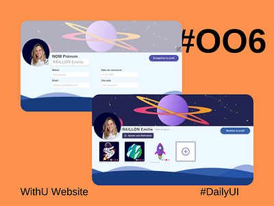 Daily UI OO6 - User profile adobe xd app daily ui daily ui 006 dailyui dailyuichallenge design designer figma ui user profile web