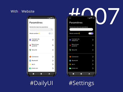 DailyUI 007 - Paramètres app dailyui dailyui007 dailyuichallenge design designer figma ui web web design