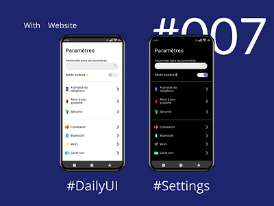 DailyUI 007 - Paramètres
