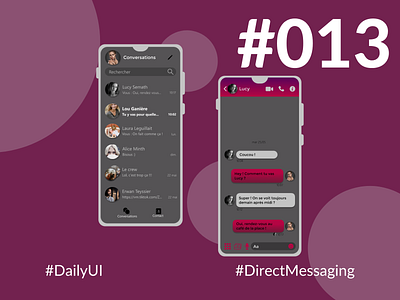 DailyUI #013 - Direct Messaging app daily ui dailyui dailyui 013 dailyuichallenge design direct messaging figma message app messaging messaging app mobile mobile ui ui web design