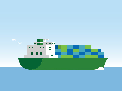 Container ship cocoa illustration infographic ship