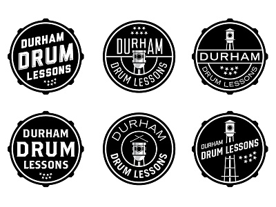 DDL concepts badge drum durham logo typography water tower