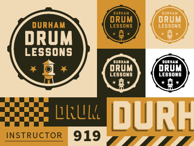 DDL branding badge drum durham logo typography water tower