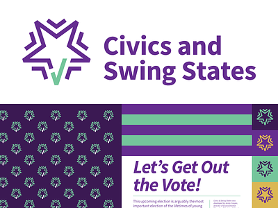 Civics and Swing States election logo pattern star typography vote