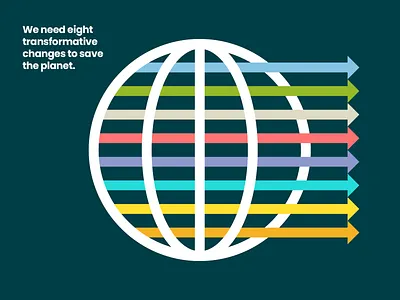 Eight changes arrow earth globe logo typography