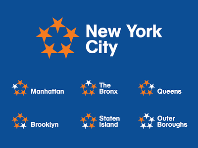 The Five Boroughs bronx brooklyn logo new york queens staten island typography