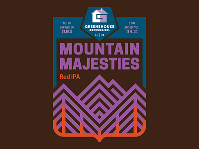 Mountain Majesties beer label mountains packaging typography