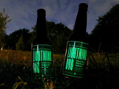 Lightning Bugs come out at night beer firefly glow in the dark label lightning bug packaging typography