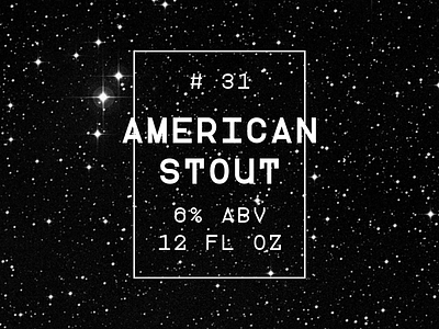 #31 beer label packaging space stars typography