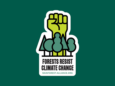 Forests Resist Climate Change climate change fist forest illustration sticker typography