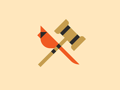 Bird justice bird cardinal gavel justice logo