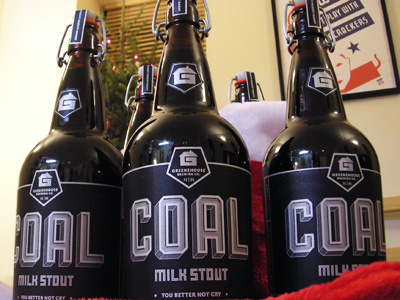 Stocking full of Coal beer christmas gift label packaging