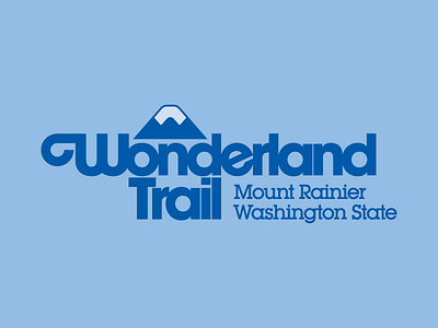 Wonderland '77 hiking logo mountain rainier typography washington