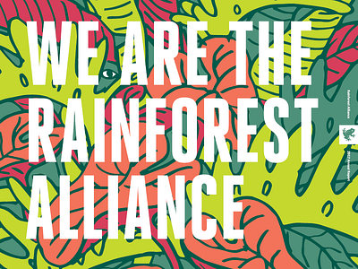 We Are the Rainforest Alliance annual report illustration jungle plant typography