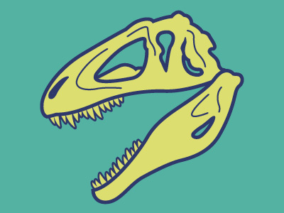 Acrocanthosaurus dinosaur illustration skull