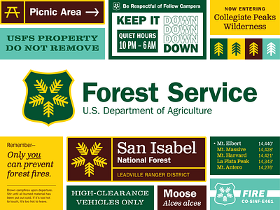 USFS: Part Deux forest service logo shield sign star tree typography