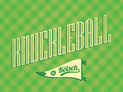 Knuckleball Kölsch baseball beer label packaging pennant typography