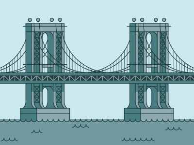 Manhattan Bridge bridge brooklyn east river illustration new york