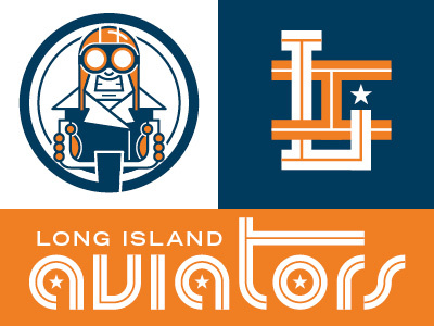 Long Island Aviators aviators basketball logo long island monogram pilot typography
