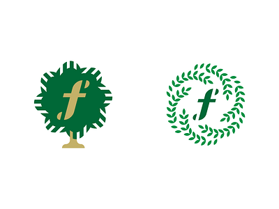 Two effs leaf logo spiral tree