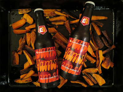 Yams! Yams! Yams! (feat. yams) beer label packaging sweet potatoes typography yams