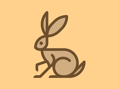 Jack rabbit desert icon illustration rabbit