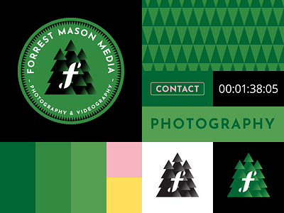 FMM branding badge forest logo pattern tree typography