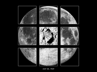 7/20/69 apollo 11 collage footprint moon space