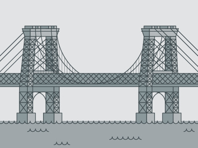 Williamsburg Bridge bridge brooklyn east river illustration new york