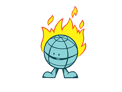 What's cookin'? character climate change earth fire illustration