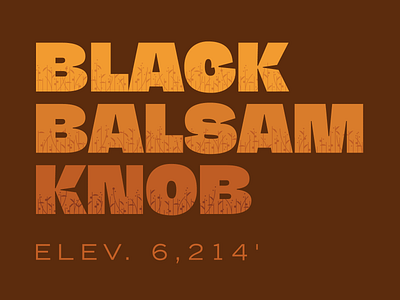 Black Balsam Knob mountain north carolina typography