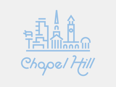 Chapel Hill bell tower building chapel hill church illustration north carolina town typography