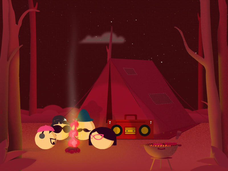 Dribbble Debut Shot- Round Trippers monochromatic character animation cartoons ball bounce after effects animation motion design