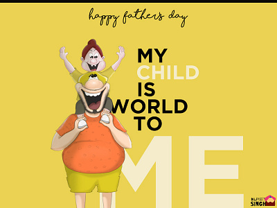 Happy Father's Day artwork creative cute father father and son fathers day flat design illustration love son