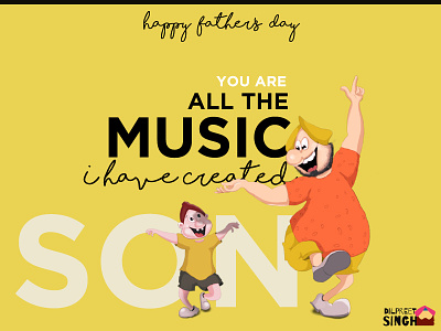 Happy Father's Day-2 artwork creative cute father father and son fathers day flat design illustration love son