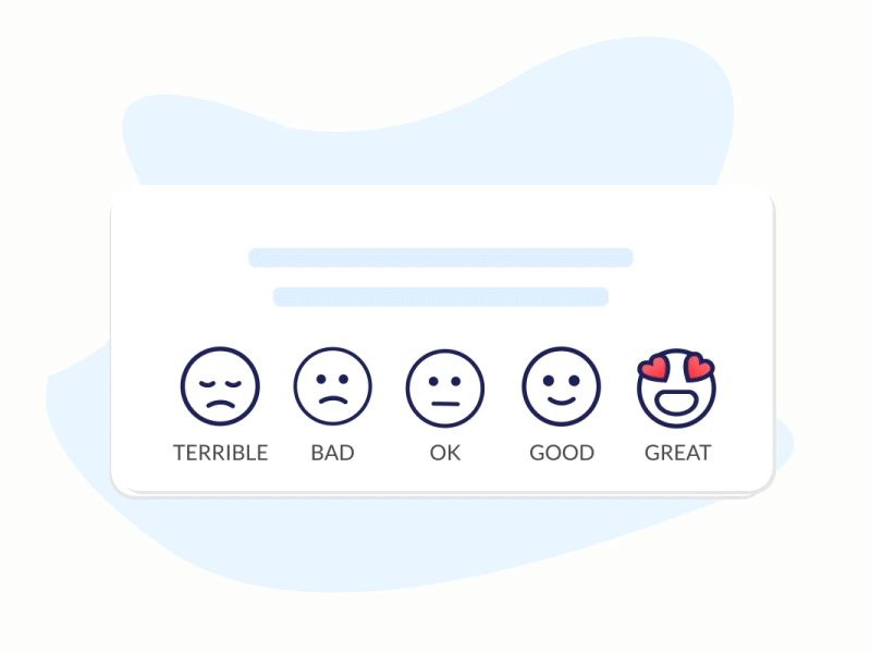 Feedback Form 2d animation after effects animation cartoon character character animation cute feedback feedback form flat 2d flat ui lottie lottie animation motion design smile smile animation smilies ui animation uiux