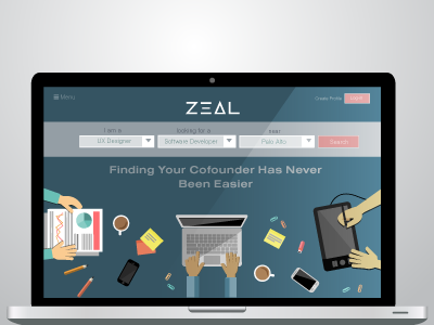 Zeal Website Home Page application homepage interface mockup splash screen ui design website website design. ux