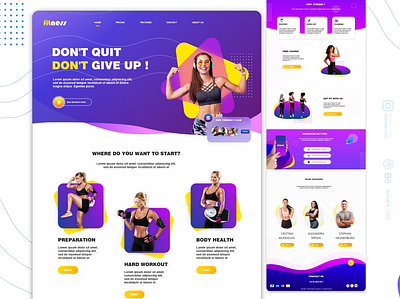 FITNESS landing page website | UIUX DESIGN 3d adobe xd animation branding clean ui ecommerce website fashion design figma fitness home page illustration landing page landing page design shopping sport ui design uiux design web design website design