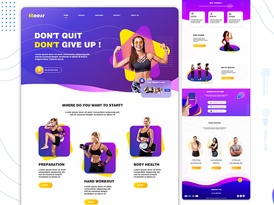 FITNESS landing page website | UIUX DESIGN