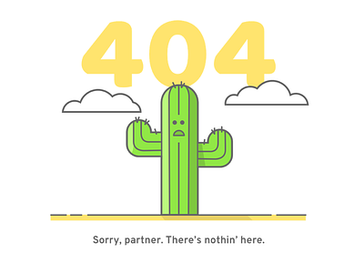 404 - Sorry, Partner! 404 cactus daily ui dailyui desert error illustration ui ux