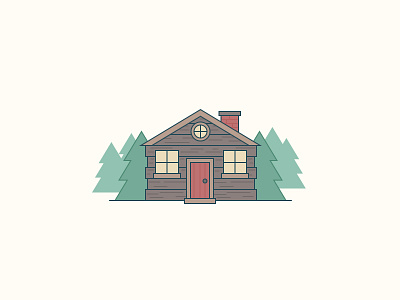 Log Cabin building cabin daily challenge forest house illustration log vector woods