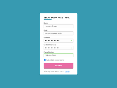 Sign Up daily ui dailyui free trial log in onboarding sign up ui ux