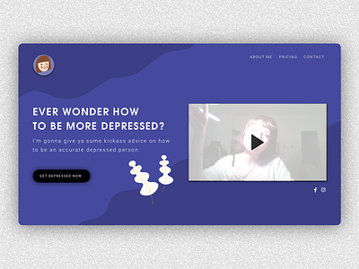 Landing Page / Daily UI #3 dailyui depressed landing page mock up