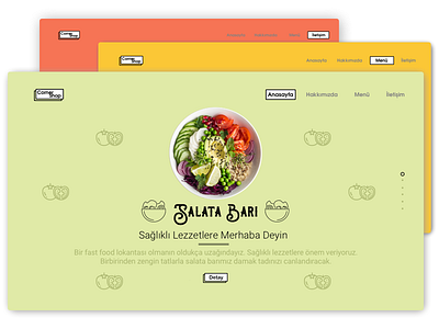Landing Page mockup restaurant salad shop ui