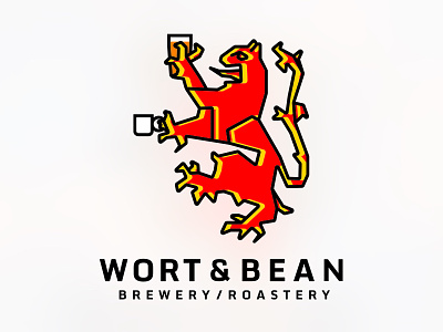 Wort & Bean Logo awesomeness beer branding coffee lion logo