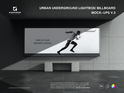 URBAN UNDERGROUND LIGHTBOX / BILLBOARD MOCK-UPS VOL.3 concrete logo professional street stylish urban
