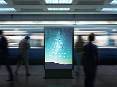 Poster Urban Subway Lightbox Billboards Mock-Ups advert billboard citylight lightbox mock ups mockup poster presentation psd realistic sabway screen