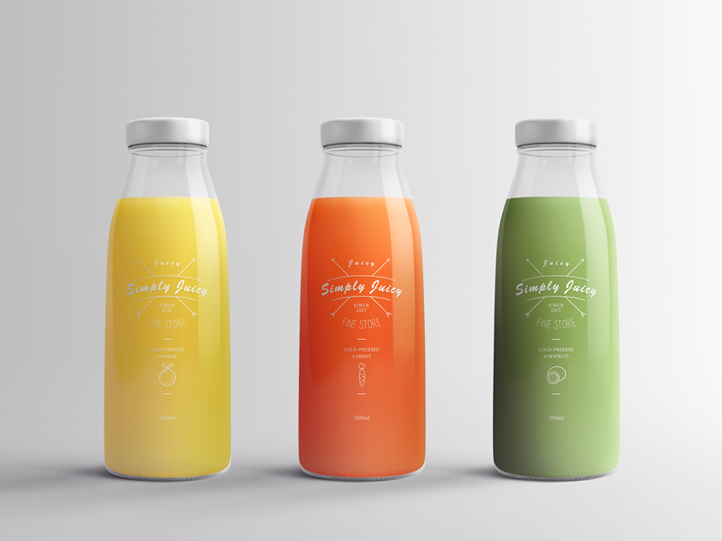 Juice Bottle Packaging Mock-Ups Vol.1 by Kheathrow Graphics on Dribbble