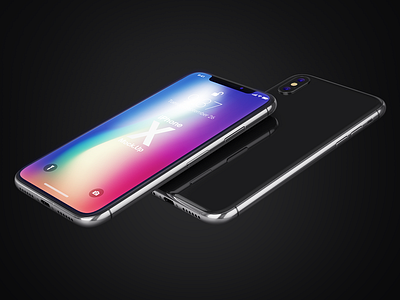 iPhone X Realistic Mock-Ups app apple display interface iphone x mock up presentation retina screen showcase smartphone ui design ux