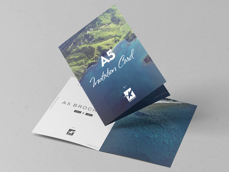 Download A5 Invitation Card / Brochure Mock-Ups Vol.1 by Kheathrow Graphics on Dribbble